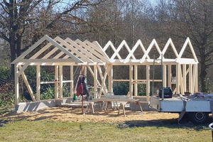 Gartenhaus: Außenansicht Rohbau